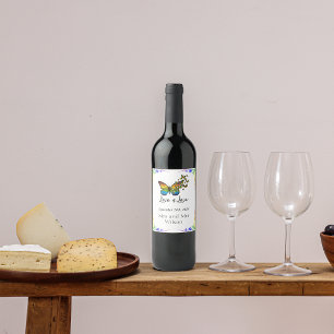 Etiqueta Para Botella De Vino El amor es amor Tema arcoiris Boda de las etiqueta