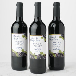 Etiqueta Para Botella De Vino El amor es dulce Blackberry Fruit