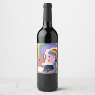 Etiqueta Para Botella De Vino El amor es El día de San Valentín del Orgullo del