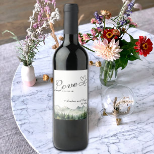 Etiqueta Para Botella De Vino El amor está en el aire Favor de boda elegante