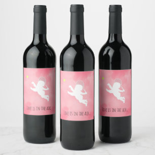 Etiqueta Para Botella De Vino ¡El amor está en el aire! Jugador de tenis Rosa Cu