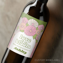 Etiqueta Para Botella De Vino El amor está en flor - Fiesta de Despedida de Solt
