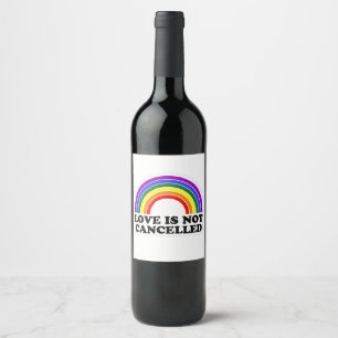 Etiqueta Para Botella De Vino El amor no se cancela el mes del orgullo LGBT arco