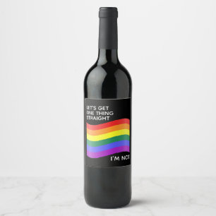 Etiqueta Para Botella De Vino El arcoiris del orgullo gay no soy una cita direct