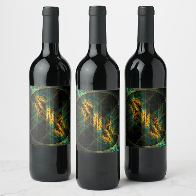 Etiqueta Para Botella De Vino El arte abstracto del ojo de la jungla (Botellas)