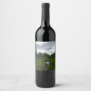 Etiqueta Para Botella De Vino El caribú aclara el puente