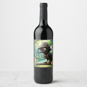 Etiqueta Para Botella De Vino El cuervo que tomó consejos de vuelo de un caracol
