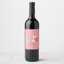 Etiqueta Para Botella De Vino El día de San Valentín colorido "XOXO"