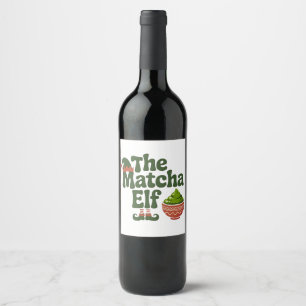 Etiqueta Para Botella De Vino El Duende Matcha Divertido Amantes de la Bebida Ma