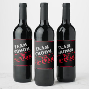 Etiqueta Para Botella De Vino El equipo del G-Team Groom