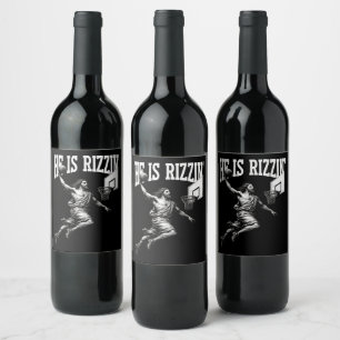 Etiqueta Para Botella De Vino Él Es Rizzin Gracioso Jesús Día De Pascua De Básqu
