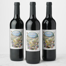Etiqueta Para Botella De Vino El lenguaje de las flores