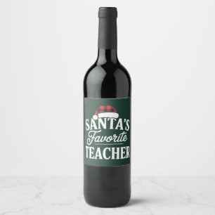 Etiqueta Para Botella De Vino El maestro favorito de Santa Navidad enseña a los 