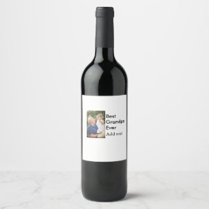 Etiqueta Para Botella De Vino El mejor abuelo siempre agrega el nombre de la fot