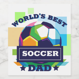 Etiqueta Para Botella De Vino El mejor día del padre de los futbolistas del mund