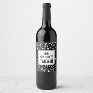 Etiqueta Para Botella De Vino El mejor día del profesorado de aprecio en el mund