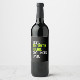 Etiqueta Para Botella De Vino El mejor tío del perro del Hound del Sur Tío R