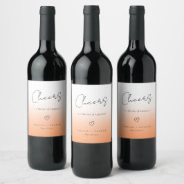 Etiqueta Para Botella De Vino El Naranja del Melzz Elegant Wedding Party Favor