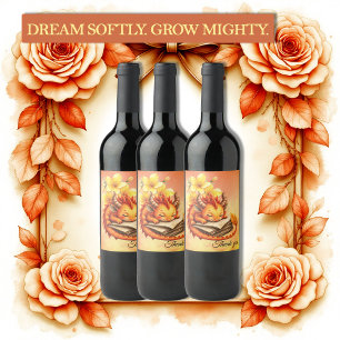 Etiqueta Para Botella De Vino El pequeño dragón místico.