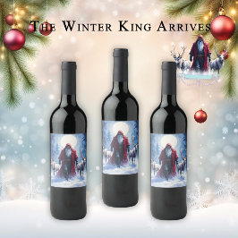 Etiqueta Para Botella De Vino El Rey del Invierno Llega.