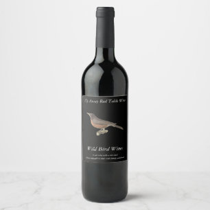 Etiqueta Para Botella De Vino El Robin Americano (Turdus migratorius) Aves de Nu