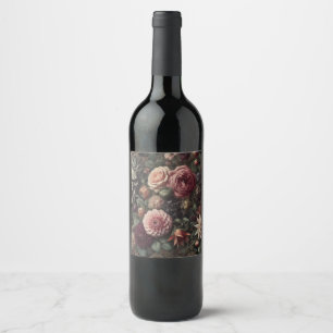 Etiqueta Para Botella De Vino El sermón de la floral barroca gótica
