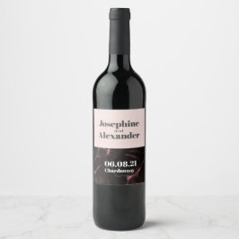 Etiqueta Para Botella De Vino El tema Rosa y la marca Rubor