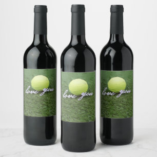 Etiqueta Para Botella De Vino El tenis te encanta la pelota de tenis