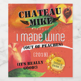 Etiqueta Para Botella De Vino El vino casero desordenado pintura oro personaliza