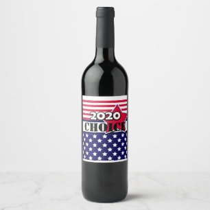 Etiqueta Para Botella De Vino Elecciones estadounidenses, 2020, elecciones, pers