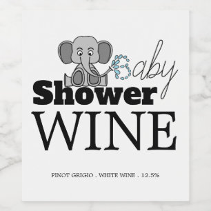 Etiqueta Para Botella De Vino Elefante bebé dulce, Baby Shower