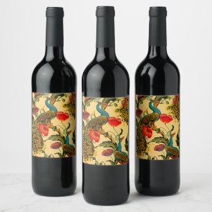 Etiqueta Para Botella De Vino Elegancia Art Nouveau: Sidewall, The Peacock, 1896