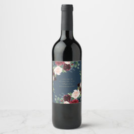 Etiqueta Para Botella De Vino Elegancia de Otoño Geométrica para Propuesta de Da