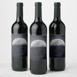 Etiqueta Para Botella De Vino Elegancia iluminada por luna: botella de vino con 