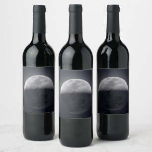 Etiqueta Para Botella De Vino Elegancia iluminada por luna: botella de vino con 