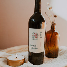 Etiqueta Para Botella De Vino Elegant Desert | Terra Cotta Boda Personalizada