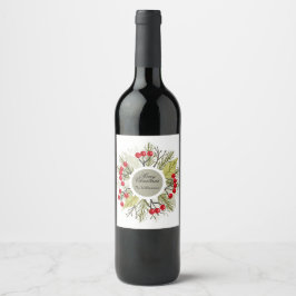 Etiqueta Para Botella De Vino Elegant Editable Christmas Sticker