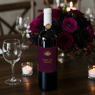 Etiqueta Para Botella De Vino Elegant Family Monogram Gold Wax Seals