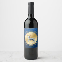 Etiqueta Para Botella De Vino Elegant Gold and Blue Wine Label