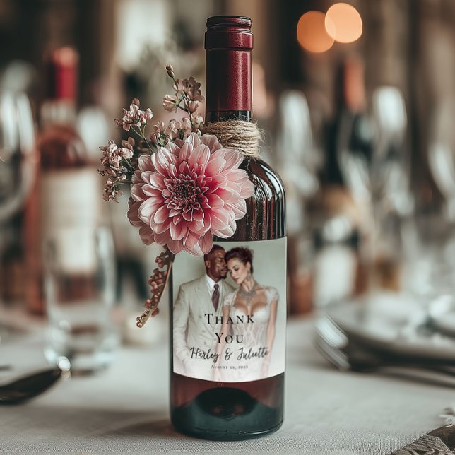 Etiqueta Para Botella De Vino Elegant photo wedding (Subido por el creador)