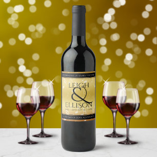 Etiqueta Para Botella De Vino Elegante 27ª celebración del Aniversario del Boda 