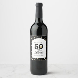 Etiqueta Para Botella De Vino Elegante 50 y fabulosa invitación al cumpleaños