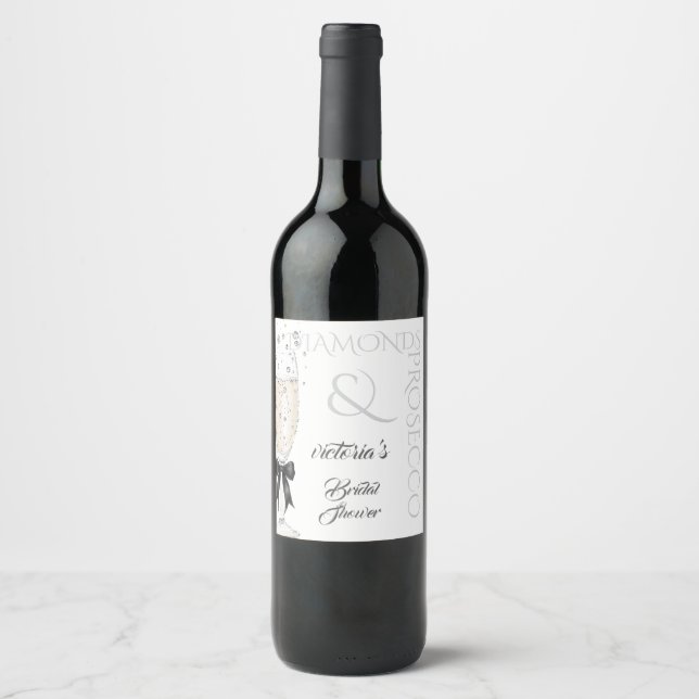Etiqueta Para Botella De Vino Elegante Baby Shower de Boda  (Anverso)