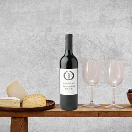 Etiqueta Para Botella De Vino Elegante blanco con etiqueta de vino de correa de 