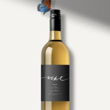 Elegante Boda de caligrafía moderna en blanco y ne