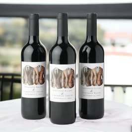 Etiqueta Para Botella De Vino Elegante Boda gay, dos novios en traje