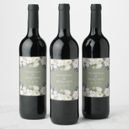 Etiqueta Para Botella De Vino Elegante Boda Sage Green