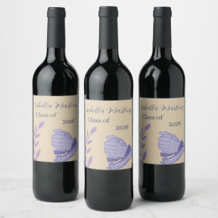 Etiqueta Para Botella De Vino Elegante botella de graduación de felicitaciones e