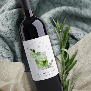 Etiqueta Para Botella De Vino Elegante Brindis de Margarita Verde para Despedida