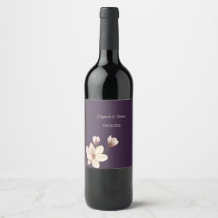 Etiqueta Para Botella De Vino Elegante Chic Magnolia